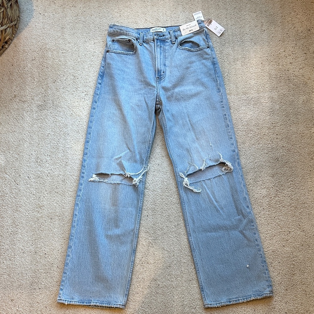 Abercrombie & Fitch Light Blue Distressed Women Jeans - NEW